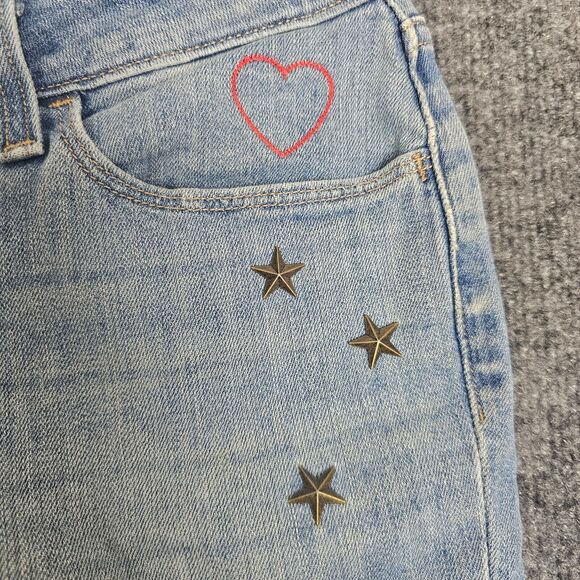 Levis Jeans Womens 28 Blue 535 Super Skinny Light Wash Denim customized 90s Y2K - Picture 4 of 13